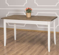 Tisch im Landhausstil - 140 x 70 cm Eichenplatte lackiert