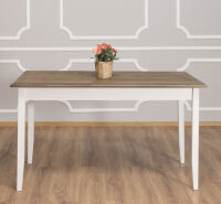 Tisch im Landhausstil - 140 x 70 cm Eichenplatte lackiert