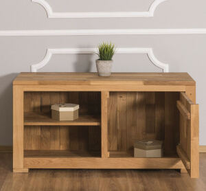 Schmales TV Sideboard Wildeiche im Landhauslook