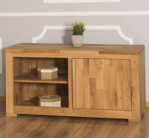 Schmales TV Sideboard Wildeiche im Landhauslook