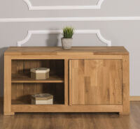 Schmales TV Sideboard Wildeiche im Landhauslook