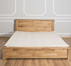 Massives Doppelbett Wildeiche