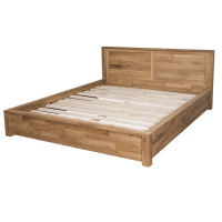 Massives Doppelbett Wildeiche