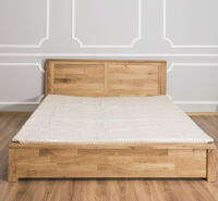 Massives Doppelbett Wildeiche