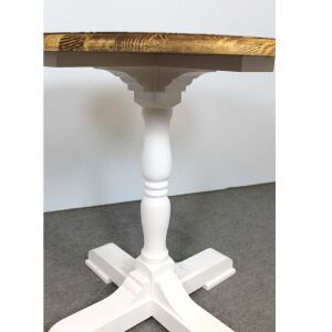 Kleiner Runder Esstisch weiß Massivholz im Landhausstil