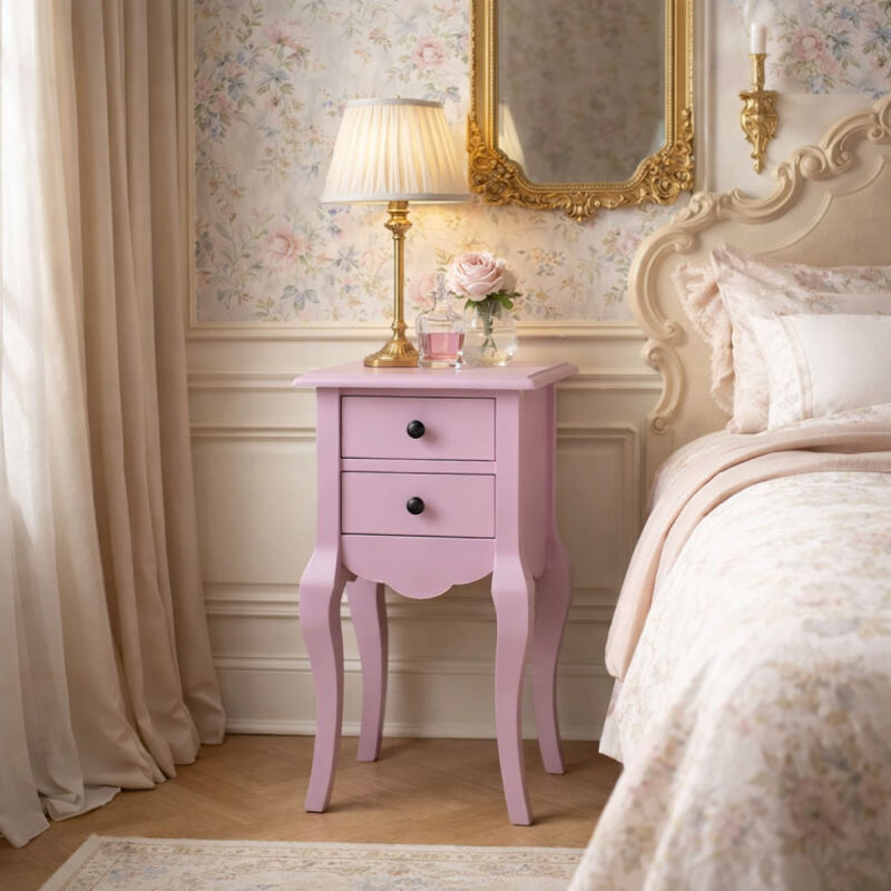 Vintage Nachttisch pink Shabby Chic