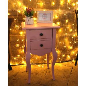 Vintage Nachttisch pink Shabby Chic