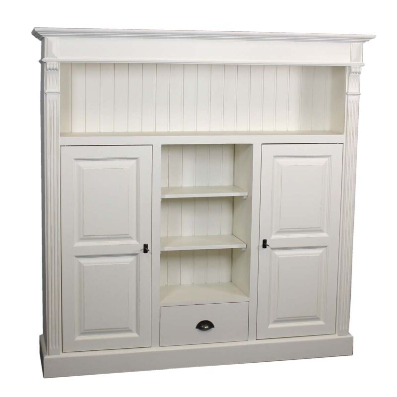 Wohnschrank im Landhausstil shabby chic altweiß