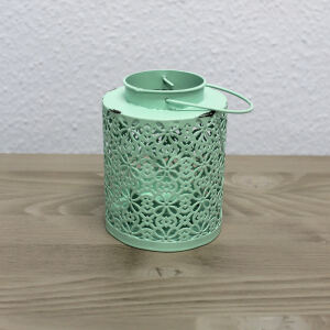 Grünes Windlicht Shabby