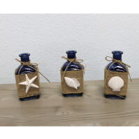 Glas Flaschen maritim 3er Set