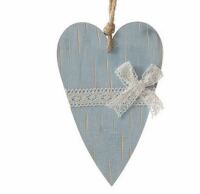 Deko Herz Holz blau