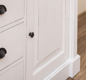 Shabby Chic Waschtisch weiß mit brauner Platte