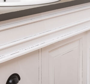 Shabby Chic Waschtisch weiß mit brauner Platte