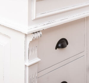 Shabby Chic Waschtisch weiß mit brauner Platte