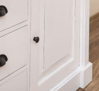 Shabby Chic Waschtisch weiß mit brauner Platte