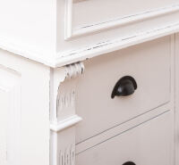 Shabby Chic Waschtisch weiß mit brauner Platte