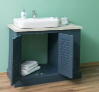 Blaue Waschkommode Vintage mit Becken