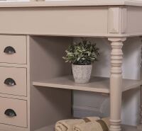 Landhaus Waschtisch Shabby graubeige, inkl. Becken