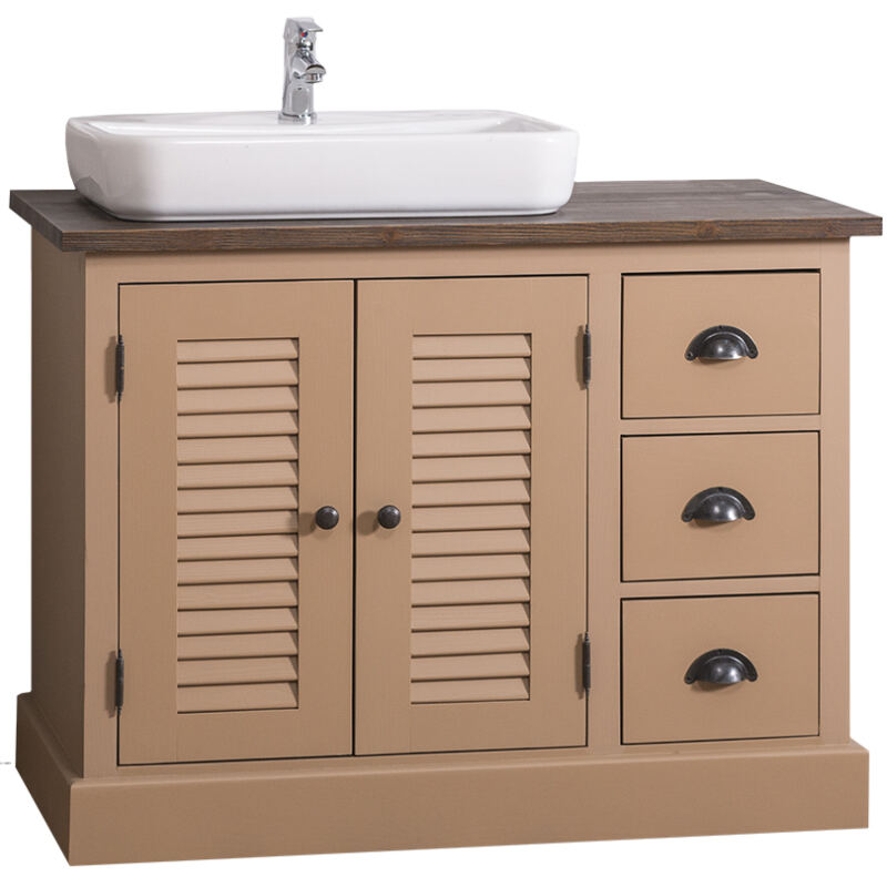 Landhaus Waschtisch taupe, mit Becken