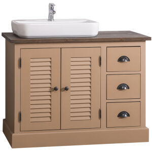 Landhaus Waschtisch taupe, mit Becken