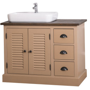 Landhaus Waschtisch taupe, mit Becken