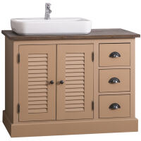 Landhaus Waschtisch taupe, mit Becken