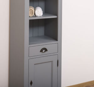 Maritimer Hochschrank aus Masivholz Fehgrau
