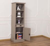 Antiker Hochschrank im Landhausstil bordeaux braungrau