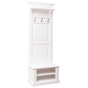 Weiße Garderobe mit Sitzbank schmal