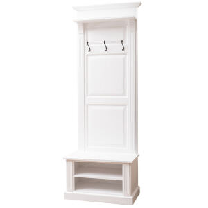 Weiße Garderobe mit Sitzbank schmal
