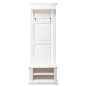 Weiße Garderobe mit Sitzbank schmal