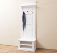 Weiße Garderobe mit Sitzbank schmal