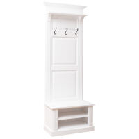 Weiße Garderobe mit Sitzbank schmal