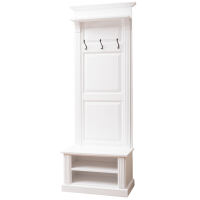 Weiße Garderobe mit Sitzbank schmal