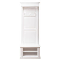Weiße Garderobe mit Sitzbank schmal