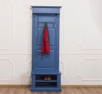 Schmale Landhausstil Garderobe Königsblau