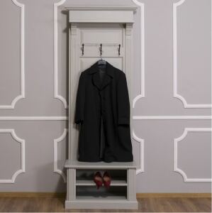 Landhaus Garderobe Massivholz grau