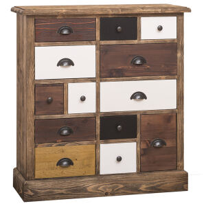 Dunkelbrauner Apothekerschrank Massivholz