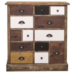 Dunkelbrauner Apothekerschrank Massivholz