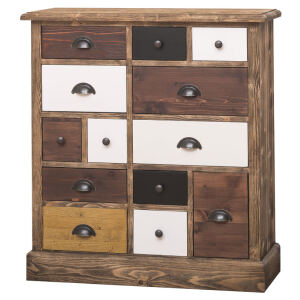 Dunkelbrauner Apothekerschrank Massivholz