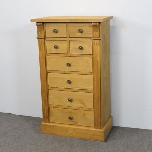 Schmale Schubladenkommode Massivholz Braun