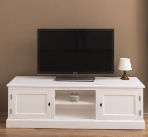 Massivholz TV Sideboard weiÃŸ im Landhausstil