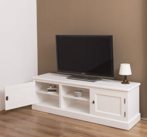 Massivholz TV Sideboard weiÃŸ im Landhausstil