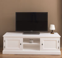 Massivholz TV Sideboard weiÃŸ im Landhausstil