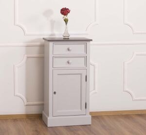Beistellschrank im Landhausstil grau