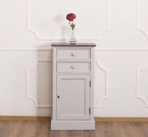 Beistellschrank im Landhausstil grau