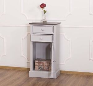 Beistellschrank im Landhausstil grau
