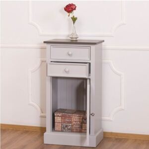 Beistellschrank im Landhausstil grau
