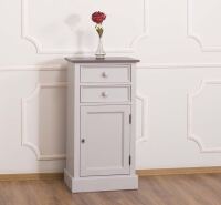 Beistellschrank im Landhausstil grau