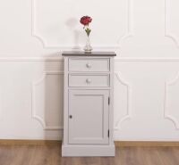 Beistellschrank im Landhausstil grau